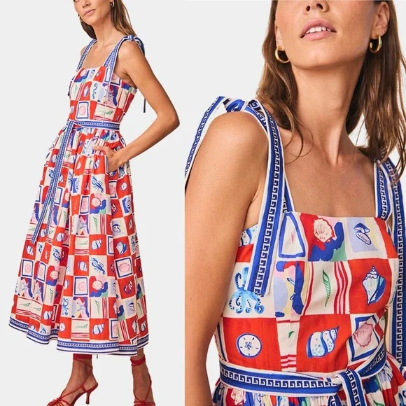 Hunter Bell Quincy Dress Sea Tiles Maxi – Size 2 NWT - Picture 13 of 17